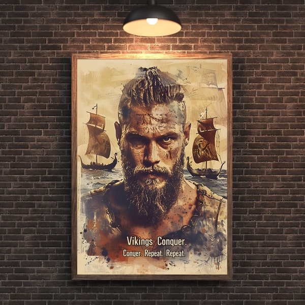 Ragnar Lothbrok Poster - Inspire Your Home Decor with This Stunning Vikings TV Show Wall Decor, Vikings Print For Birthday Gift, Floki