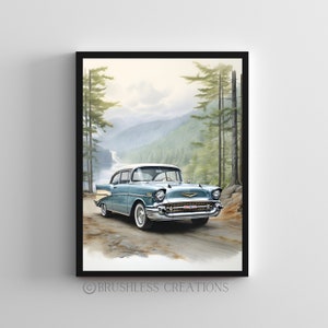 Timeless Classic 1957 Chevrolet Poster, Vintage Car Art, Retro Automotive Decor, Classic Car Print, Home and Office Decor, Digital Download