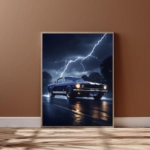 1965 Shelby GT350 Poster, Classic Muscle Car Art, Vintage Car Wall Decor, Automotive Wall Art, Mustang Poster, Digital Download