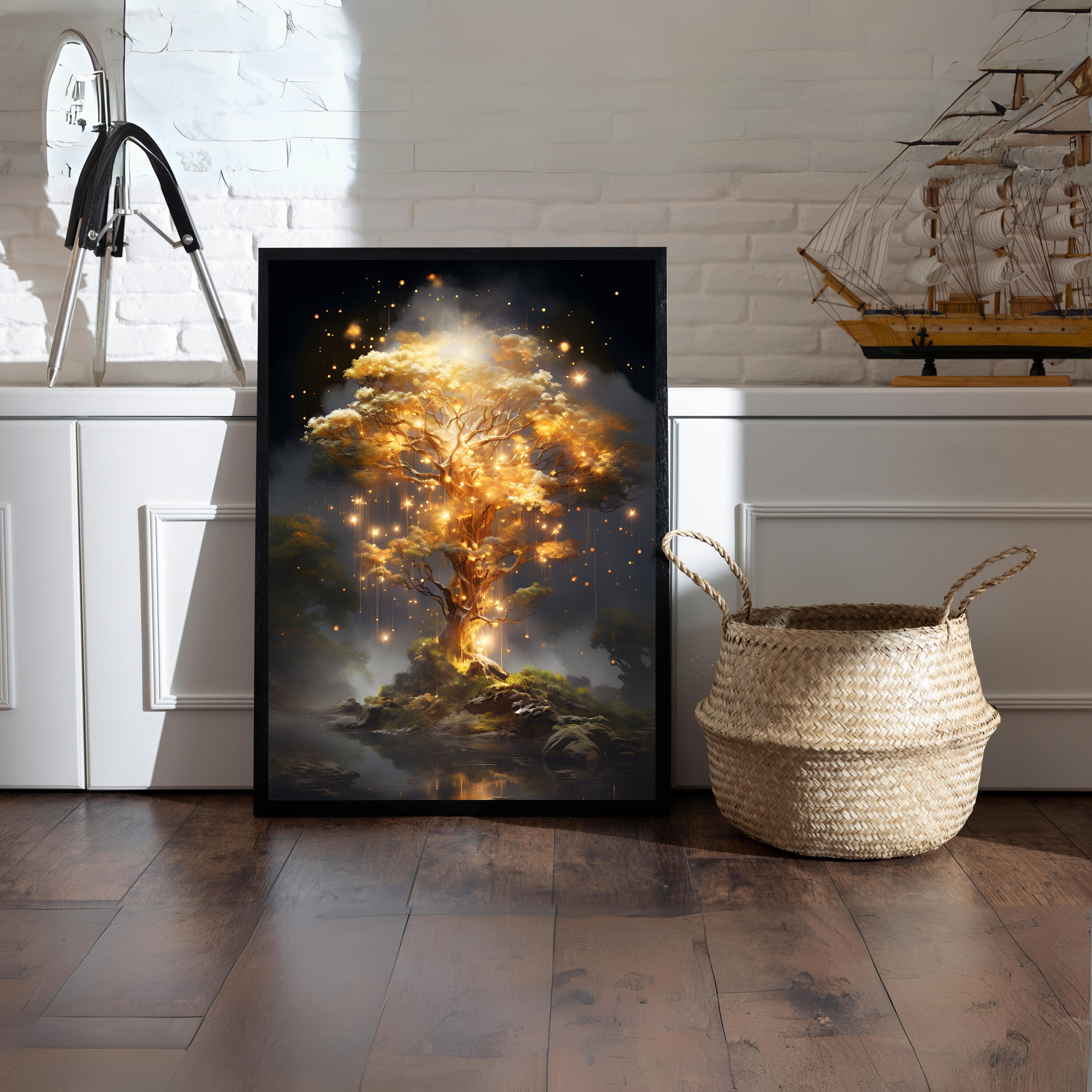 Mystical Tree of Life Art Print: Celestial Fantasy Decor (digital Print ...