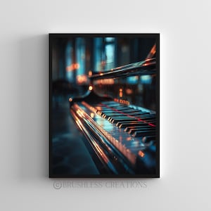 Grand Piano Keys Print: Modern Music Room Art (Digital Download)
