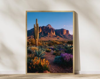 Arizona Desert Landscape Poster, Southwest Wall Art (Digital Download)