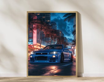 Scania Skyline GTR R34 Poster: JDM Street Racing Car Art (Digitaler Download)