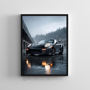 Porsche 911 GT3 RS Poster, Supercar Wall Art, Luxury Sports Car Print, Racing Car Decor, Modern Automotive Poster, Digital Download