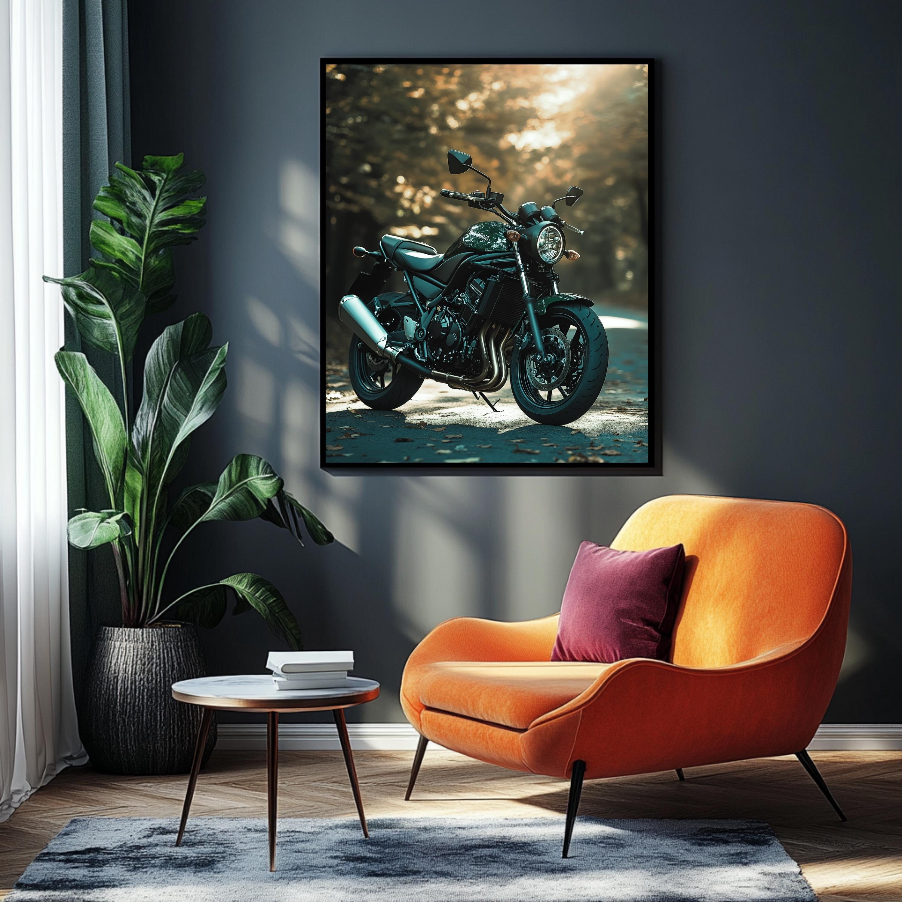 Kawasaki Z650 Motorcycle Poster: Sportbike Garage Art (digital