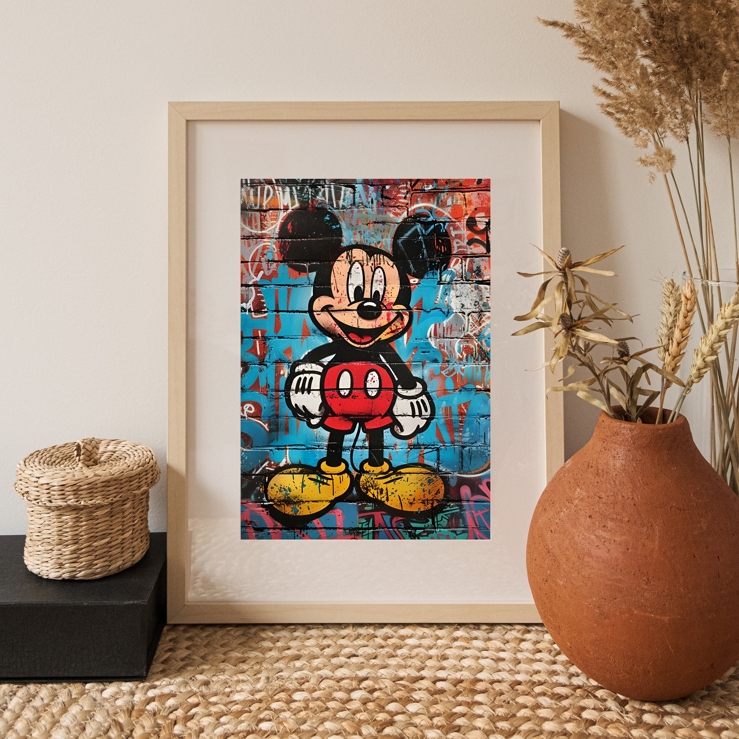 Urban Mickey Mouse Street Art Digital Print, Graffiti-inspired Keith ...