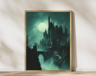 Gothic Castle Art Print: Dark Fantasy Wall Decor (Digital Download)