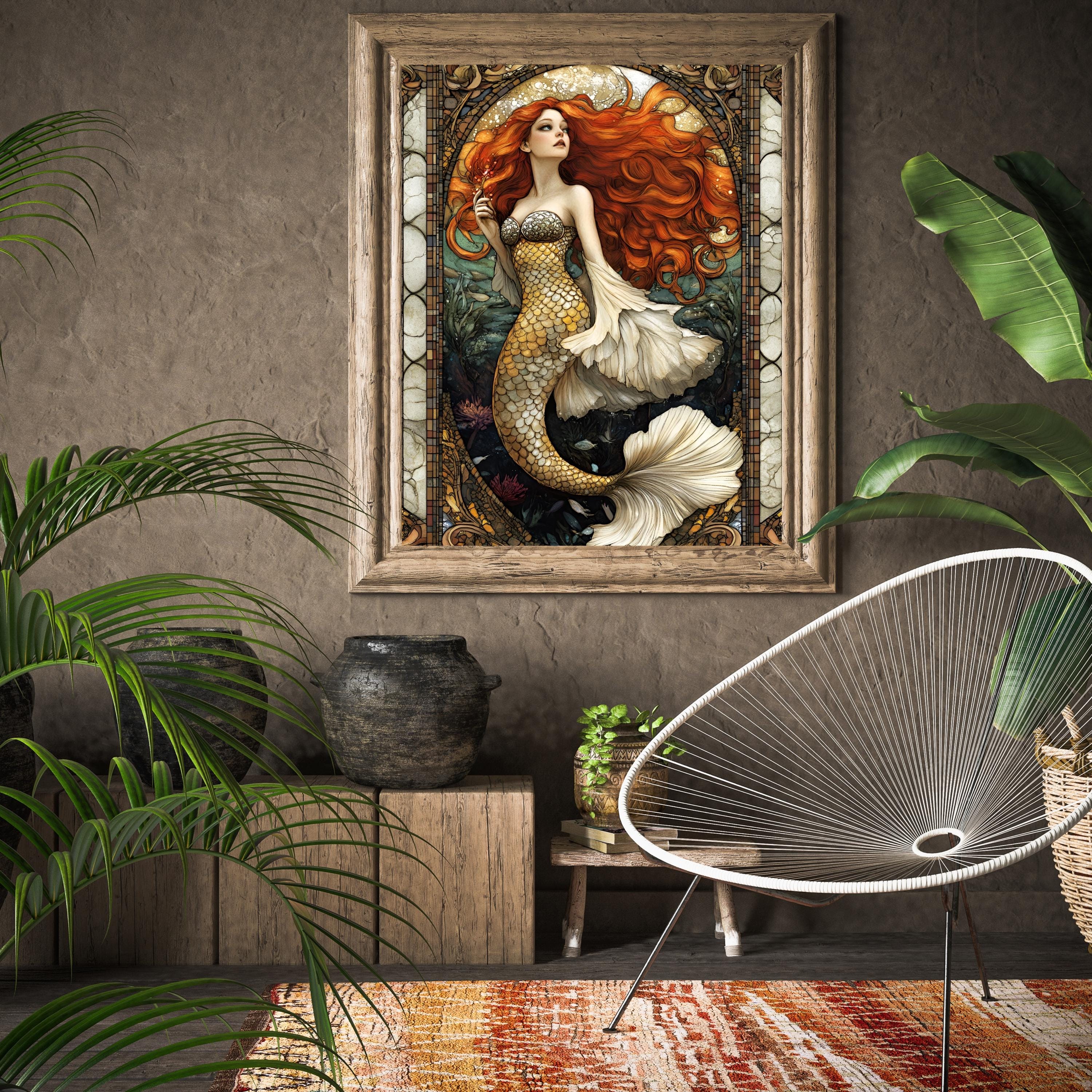 Art Nouveau Mermaid Art Print: Fantasy Wall Decor (digital Download) - Etsy