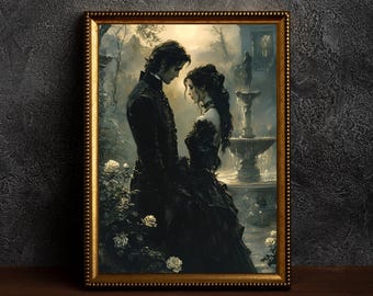 Gothic Romanze Kunstdruck: Viktorianisches Paar, Dark Academia (Digitaler Download)
