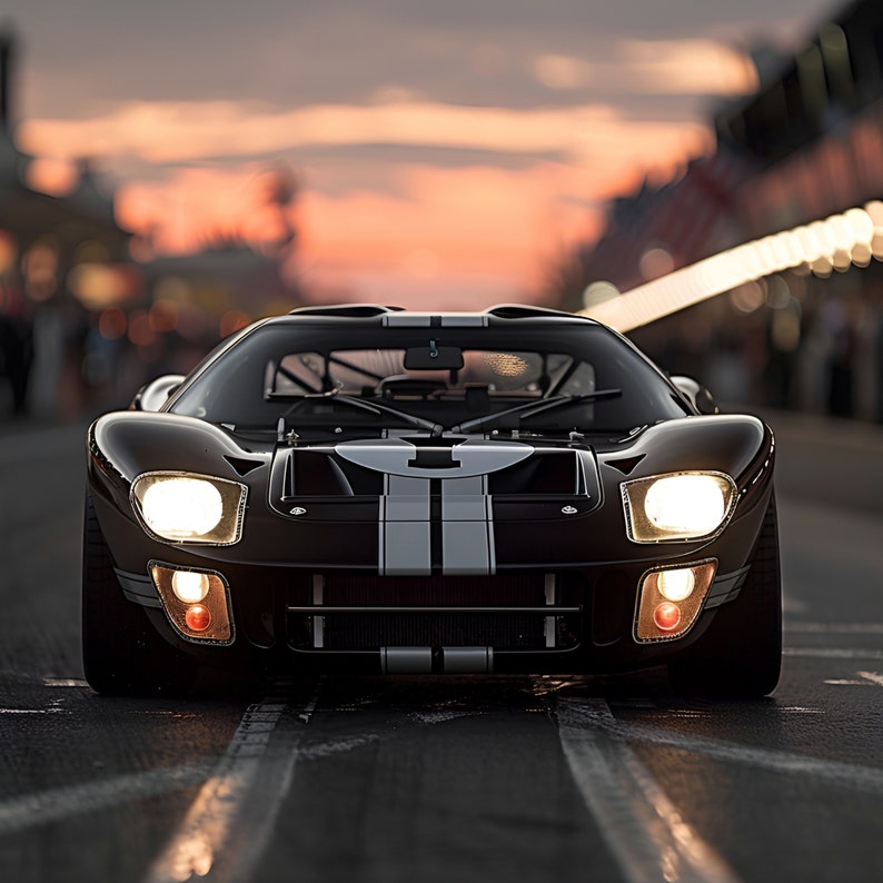 Ford GT40 Le Mans Racing Poster: Retro Sports Car Wall Art (digital ...