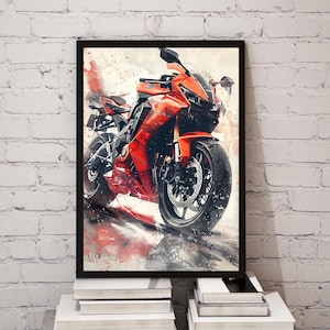 Honda CBR650R Poster, Motorcycle Wall Art, Garage Decor, Motorcycle Gifts, Sportbike Decor, Racing Art Print, Biker Gift, Digital Download