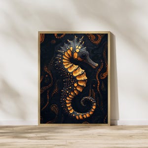 Seahorse Print, Ocean Wall Art, Marine Life Decor, Sea Horse Decor, Coastal Home Decor, Sea Animal Art, Animal Poster, Digital Download