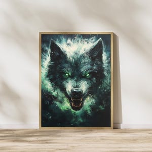 Fenrir Art Print, Norse Mythology Wall Art, Viking Wolf Poster, Nordic Decor, Mythical Creature Art, Dark Fantasy Artwork, Digital Download