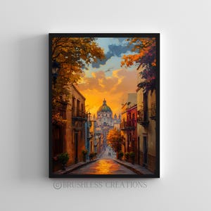 Mexico City Travel Poster, Street Wall Art, Latin America Cityscape Print, Colorful Urban Decor, Historic Architecture Art, Digital Download