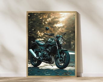 KAWASAKI ZRX 1100 [グリーン] 2023 - オートバイ日本のポスター