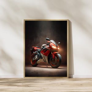 Honda CBR1000RR Poster, Sport Bike Wall Art, Motorcycle Print, Superbike Decor, Racing Art, Modern Garage Wall Art, Digital Download