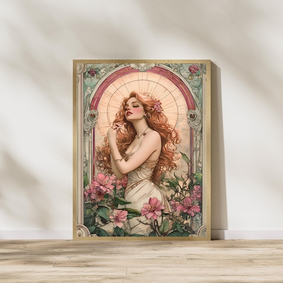 Aphrodite Art Nouveau Poster: Greek Goddess Print (Digital Download)
