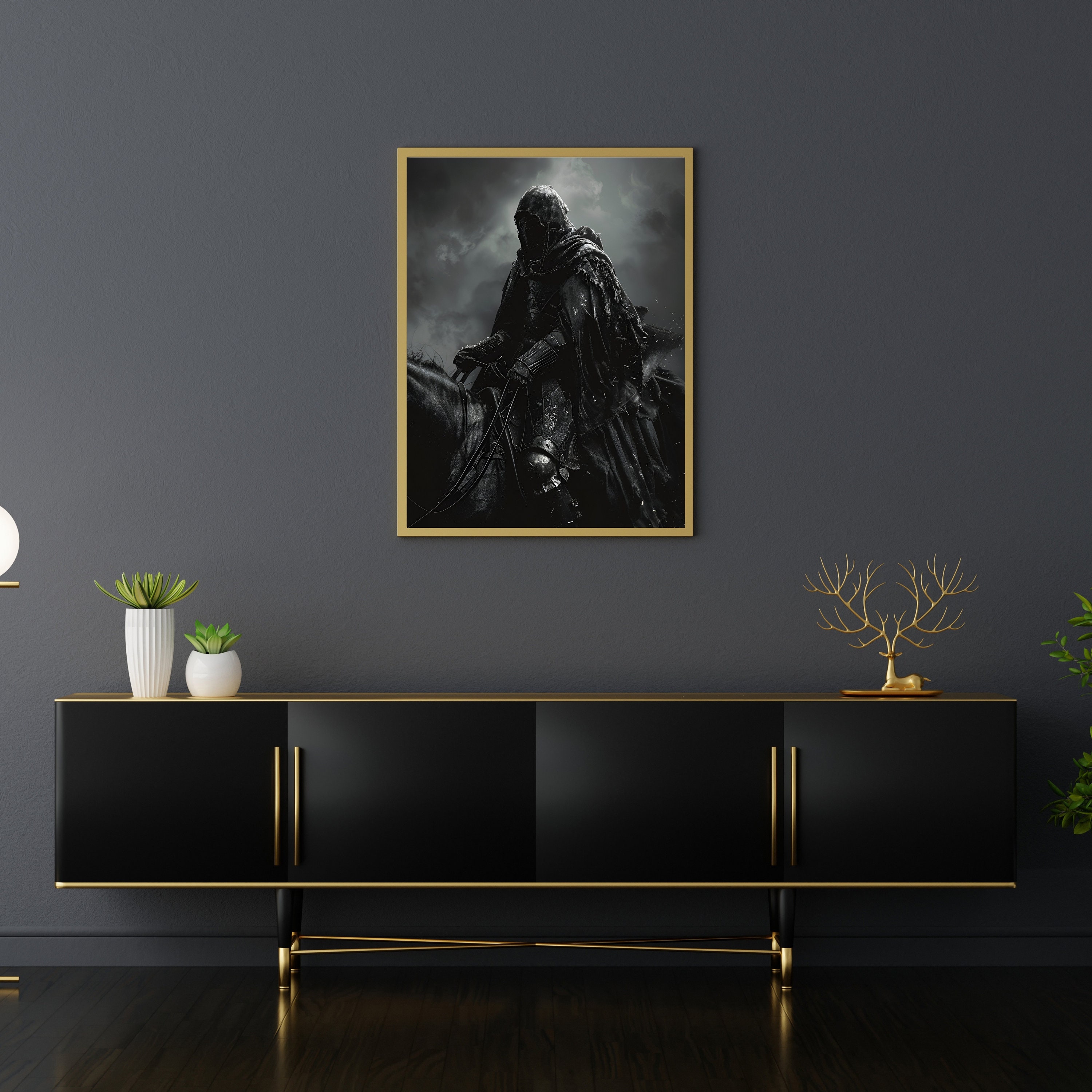 Dark Rider Art Print: Gothic Knight Portrait (digital Download) - Etsy