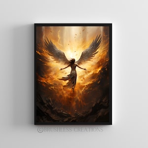 Guardian Angel Woman Art Print: Ethereal Room Decor (Digital Download)
