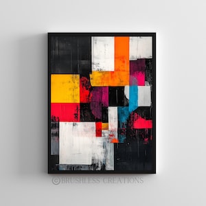 Modern Geometric Wall Art, Abstract Geometric Print, Colorful Wall Art, Color Block Art, Contemporary Art, Digital Download