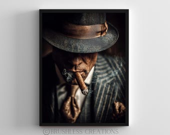 Noir Mafia Boss Print, Vintage Gangster Decor (Digital Download)