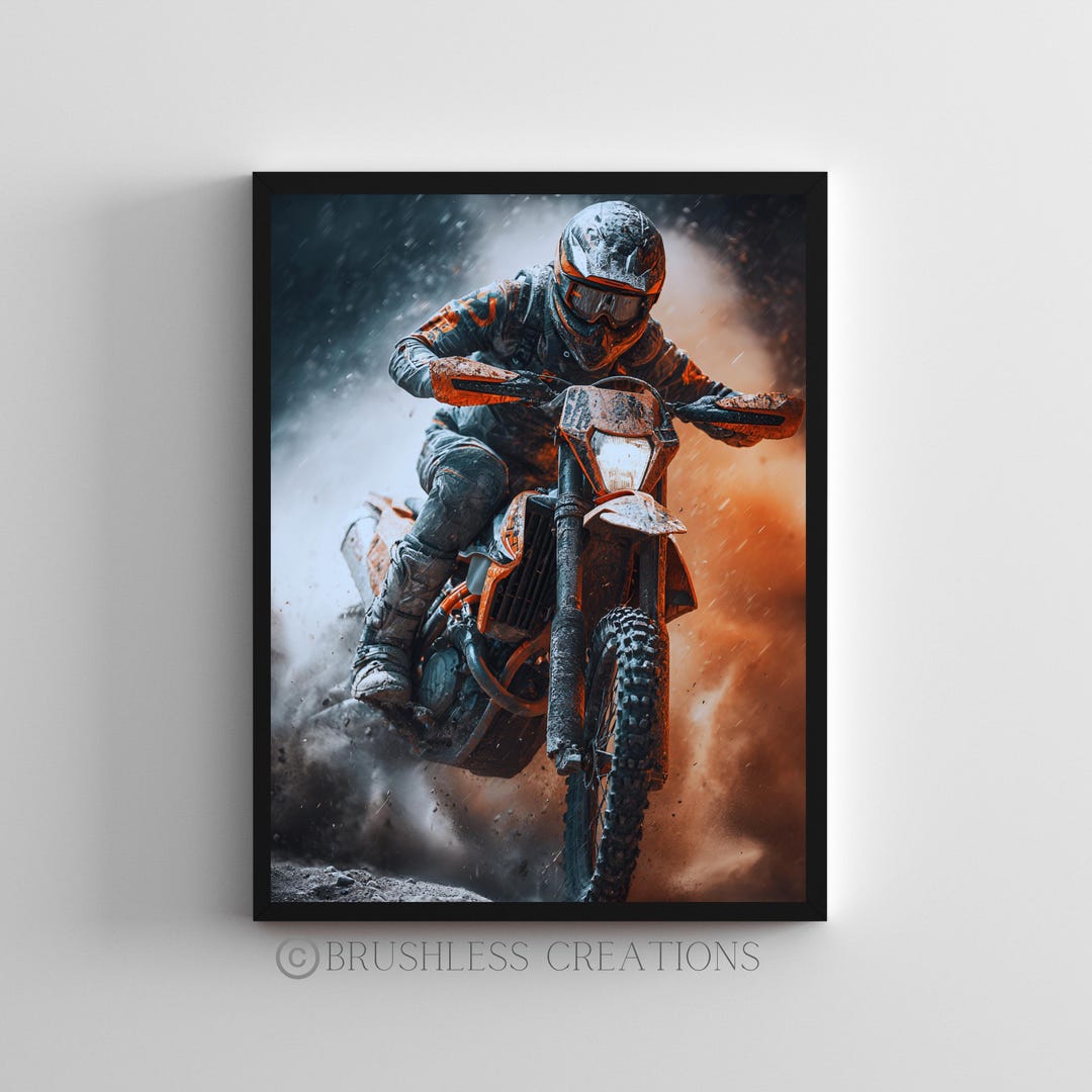 Extreme Racing Poster Enduro Motorcycle Racing Poster, Extreme Sports Wall Art (digital ...