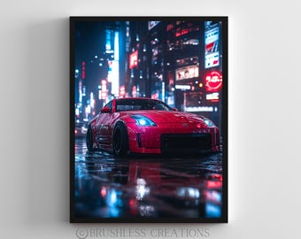 issan 350Z Neon Poster: JDM Car Enthusiast Kunst (Digitaler Download)