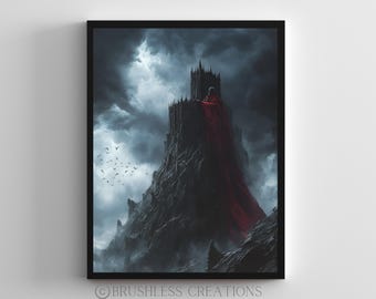 Gothic Castle Print: Moody Dark Fantasy Landscape (Digital Download