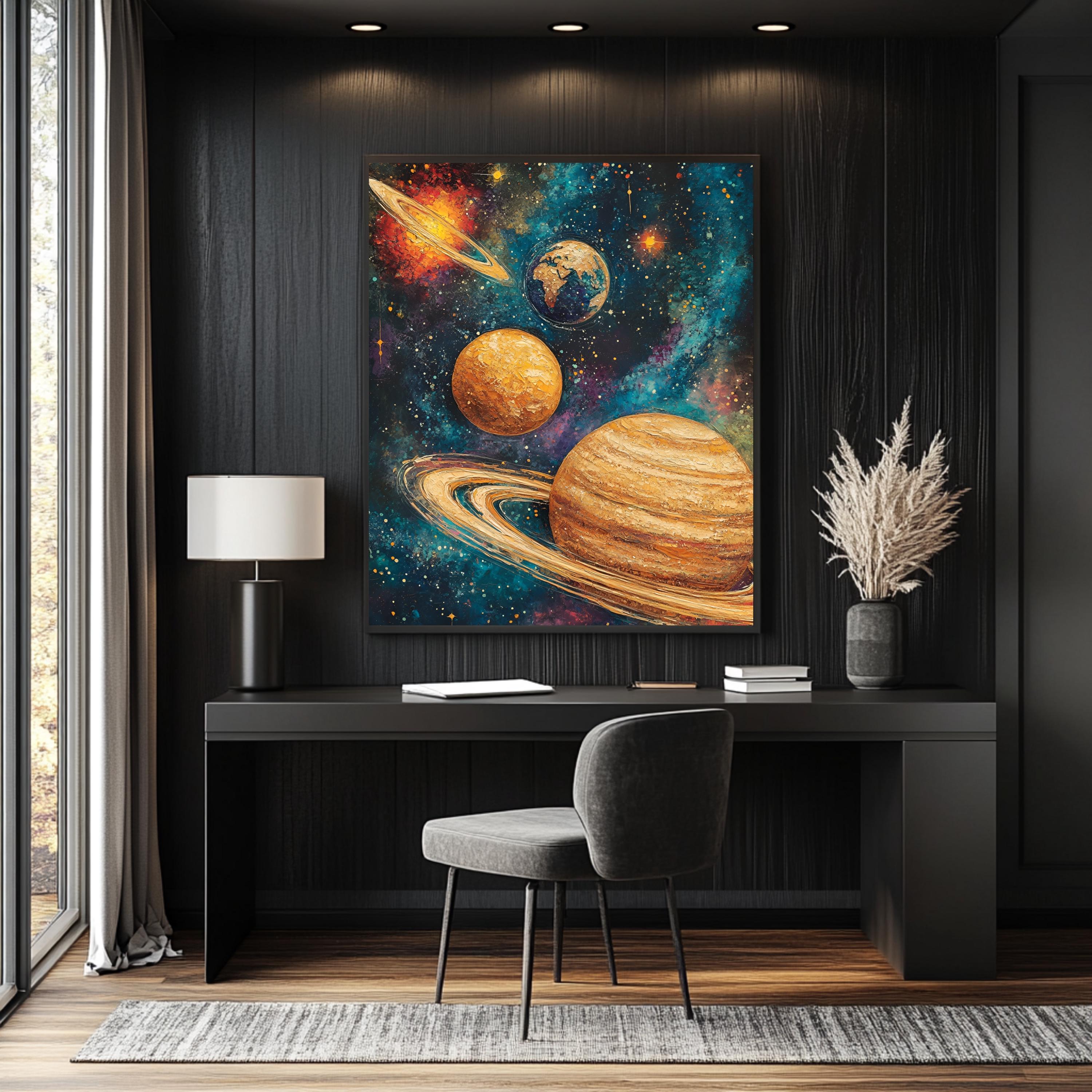 Planets Wall Art, Solar System Print, Cosmic Galaxy Decor, Space Poster ...