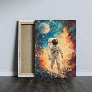 Art mural astronaute, affiche galaxie, impression exploration de l'espace, décoration murale astronaute, affiche sur le thème de l'espace, art galaxie, téléchargement numérique
