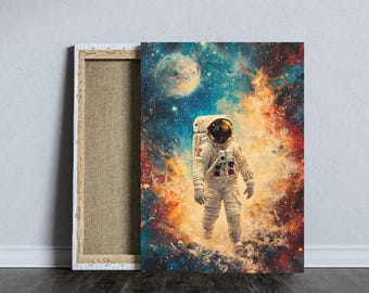 Astronaut Galaxy Art Print: Space Exploration Poster (Digital Download)