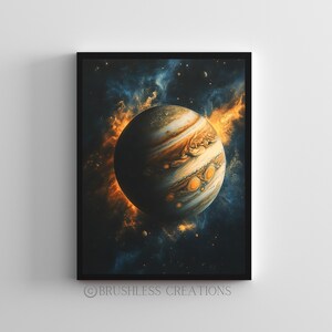 Jupiter Art Print, Space Wall Art, Planet Artwork, Outer Space Decor, Astronomy Poster, Galaxy Print, Cosmic Wall Art, Digital Download