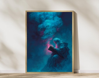Wizard Art Print: Fantasy Sorcerer Illustration (Digital Download)
