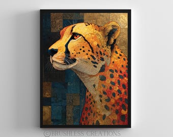 Abstract Cheetah Art Print: Modern Safari Wall Decor (Digital Download)