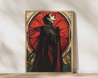 Gothic Vampire Art Print: Macabre Fantasy Wall Decor (Digital Download)