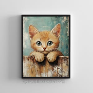 Kitten Wall Art, Cat Art Print, Kitten Print, Cat Lover Gift, Animal Lover Gift, Cute Pet Decor, Home Decor, Digital Download