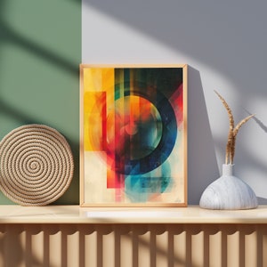 Bauhaus Exhibition Poster, Mid Century, Trendy Print, Abstract Wall Art, Retro Wall Art, Modern Wall Art, Living Room Decor Digital Download