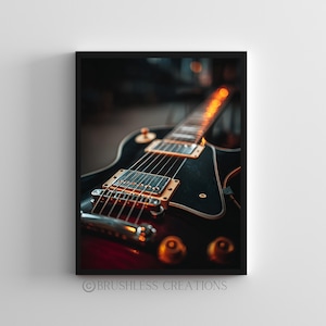 Electric Guitar Wall Art, Rock Music Decor, Guitar Photography Print, Musician Gift, Modern Music Poster, Instrument Art, Digital Download