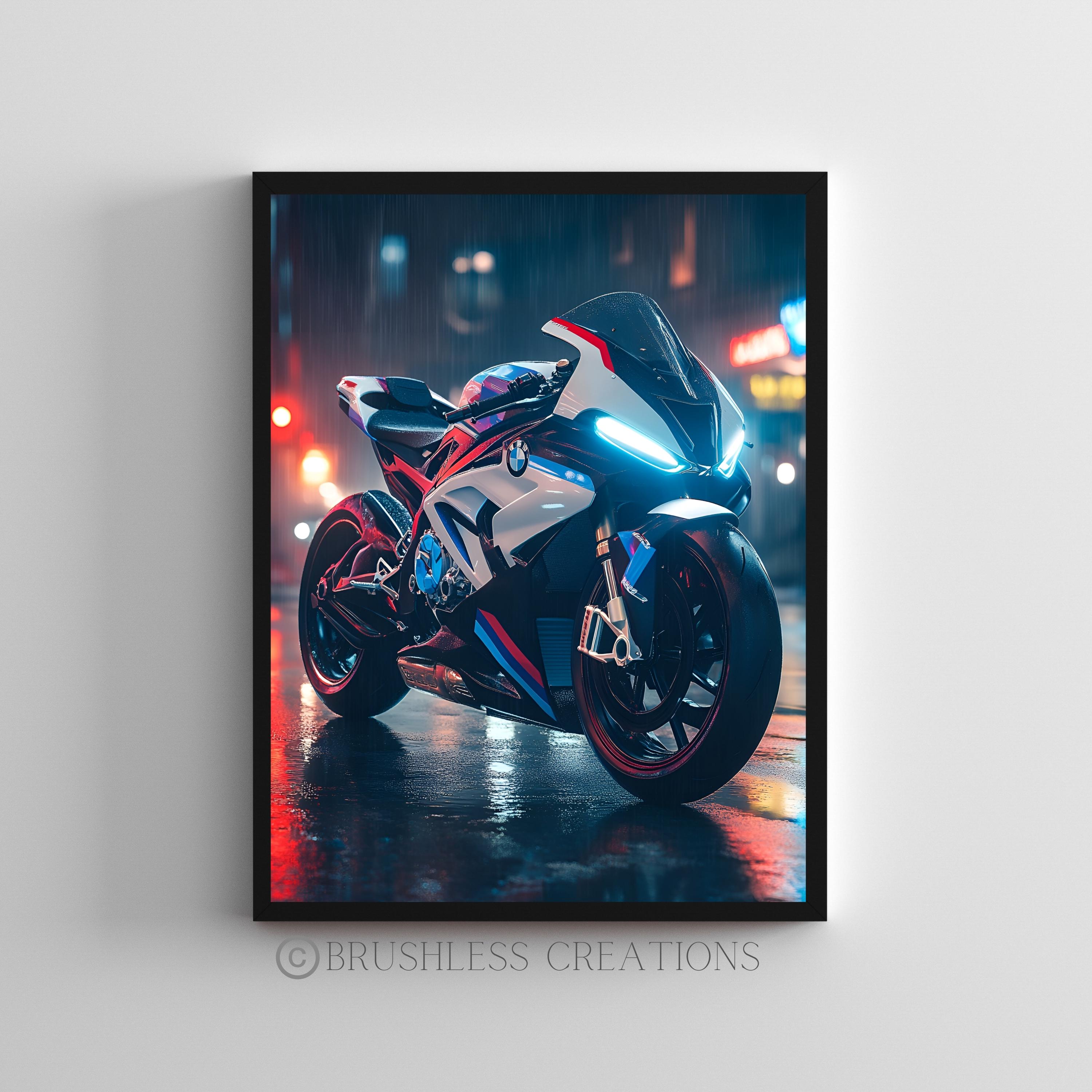 InstyleArt Stampa Su Tela Motocicletta 80x60 Cm - Quadro Moderno Da Parete, Ready To Hang - Made In Germany