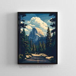 Yosemite National Park Poster: Half Dome Mountain Landscape (Digital Download)