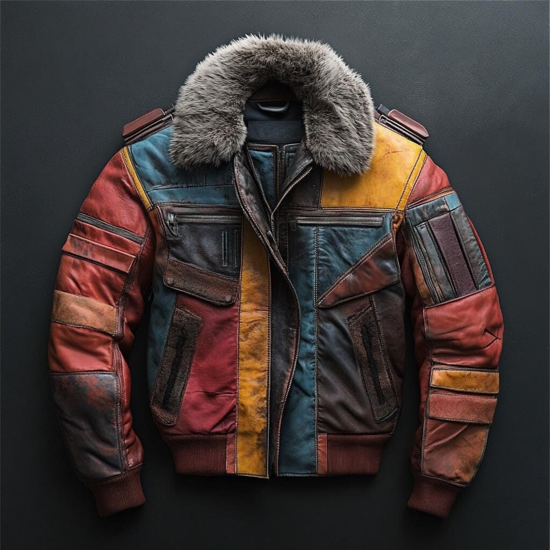 Men Winter Bomber Jacket, Men Fur Real Leather Jacket, Men Handmade ...