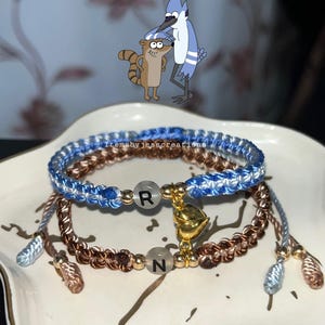 Mordecai and Rigby Bracelets Set: Glow-in-the-Dark Friendship Jewelry