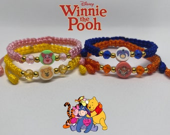 Bracelets Winnie l'ourson et ses amis : porcelet, tigrou, Bourriquet, bracelet fait main