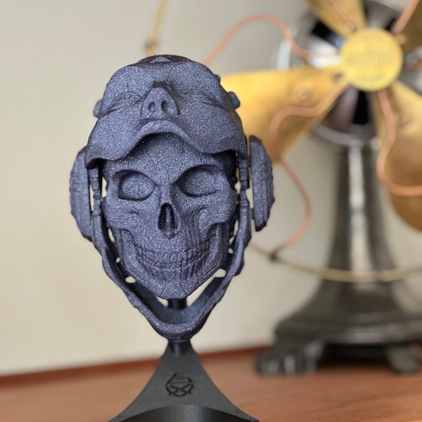 Crâne steampunk tête de mort et android impression 3d