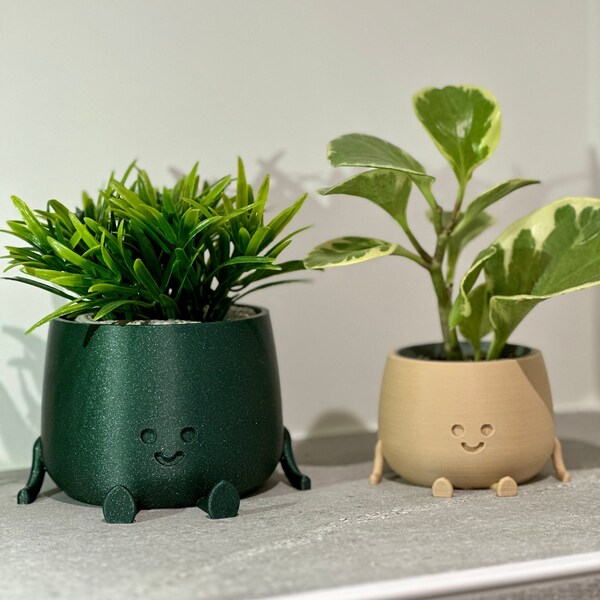 Cache pot heureux pour plantes et cactus - impression 3D