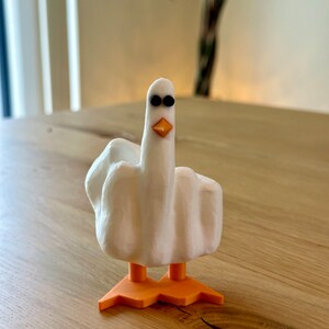 Middle finger Duck You 3D printing White