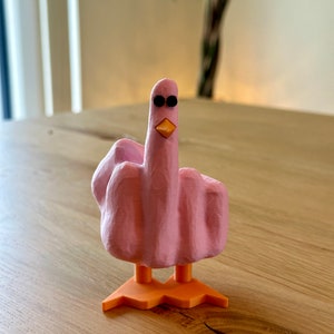 Doigt d'honneur Duck You Impression 3D Cor-de-rosa