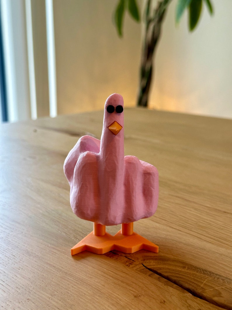 Doigt d'honneur Duck You Impression 3D Cor-de-rosa