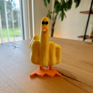 Doigt d'honneur Duck You Impression 3D Jaune