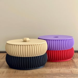 Stapelbare sieradendoos - Scandinavisch design - 3D-geprinte doos - Sieradenbakje - Leeg vak met deksel